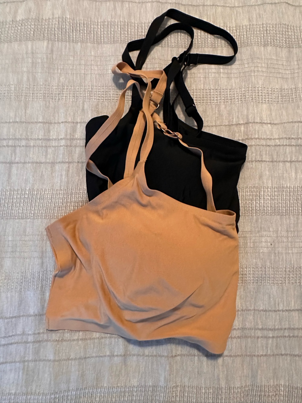 Abercrombie & Fitch Black and Tan Bralettes (2 total), size Medium